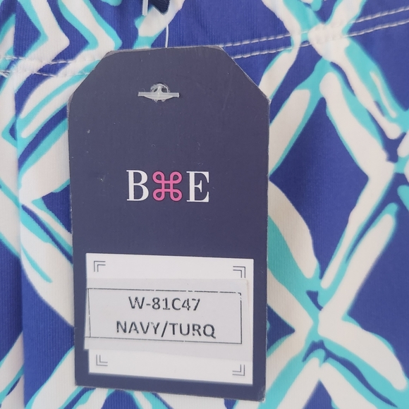 Barbara Erickson NWT Blue Print Pull On Ankle Pants Large - Picture 3 of 7